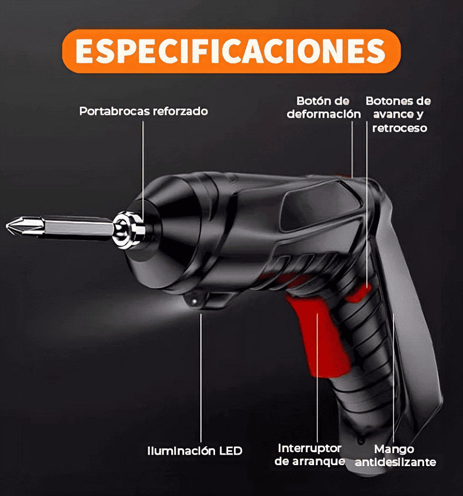 OFERTA 50%OFF - TURBOFIX PRO™: KIT 47 PIEZAS DE REGALLO DESTORNILLADOR INALÁMBRICO ELÉCTRICO